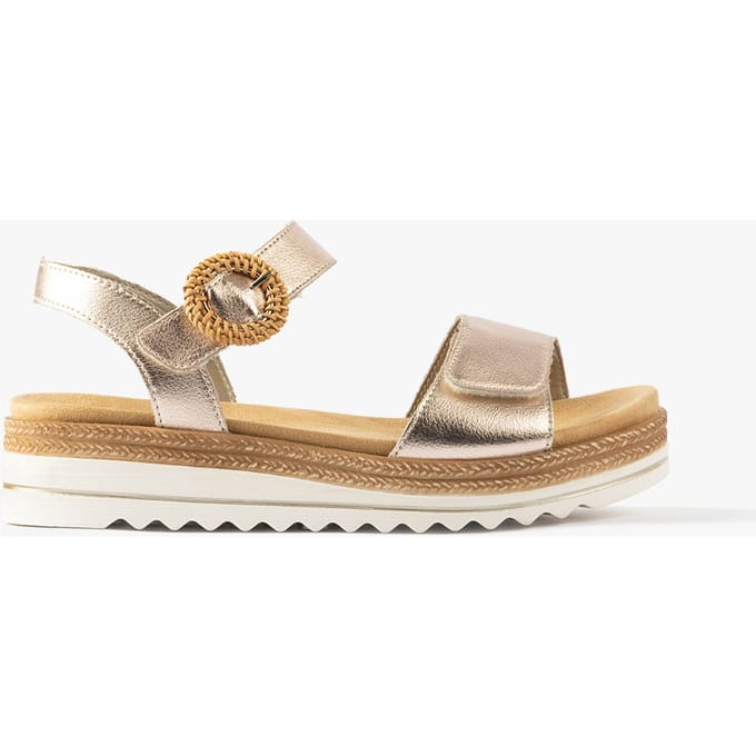 Remonte Gouden Leren Dames Sandalen - Goud - 42