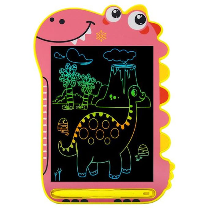 Tablette d'écriture LCD dinosaure de 8,5 pouces, planche à dessin pour enfants, graffiti, bloc-notes, jouets, écriture manuscrite, tableau noir, planche à dessin magique rose