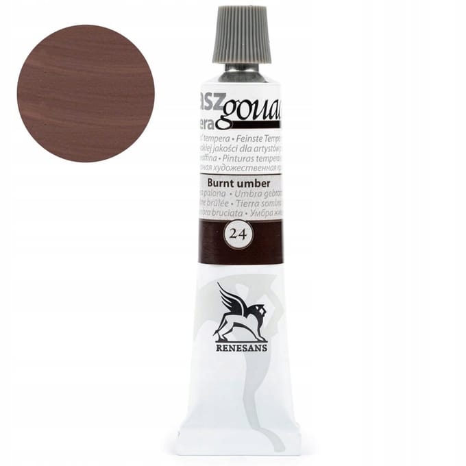 Renesans Gouache Verf 20 ml - 24 gebrande omber