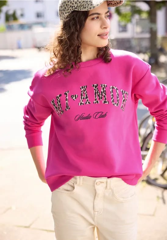 Sweatshirt met ronde hals in Loose Fit-pasvorm