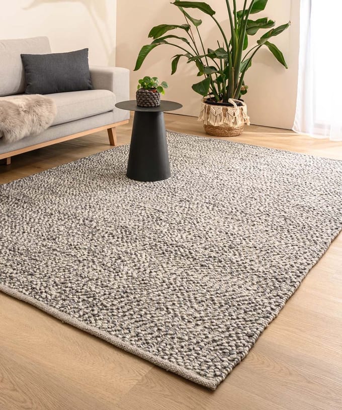 Wollen vloerkleed - Agder grijs 160x230