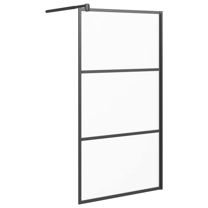 vidaXL - Douche - schermen - Zwart - 100 - x - 195 - cm - Glas - en - Aluminium