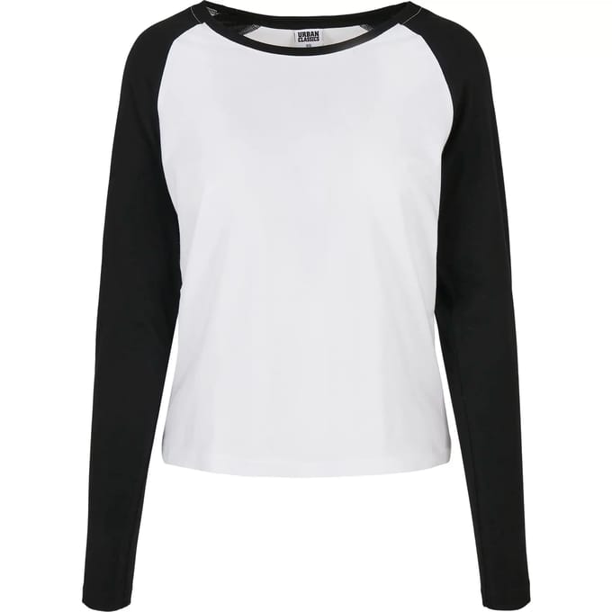 Urban Classics - Contrast Raglan Longsleeve top - XL - Wit/Zwart