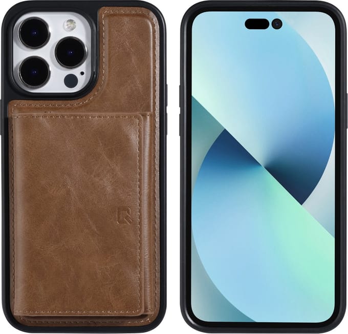 UNIQ Accessory Back Cover Wallet Case voor Apple iPhone 14 Pro Max - Pu Leer, Bruin, Bescherming van Telefoon