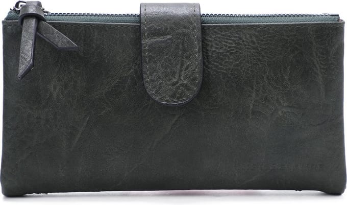Portemonnee 2 ritsen en 10 pasjes Ines Delaure kaki