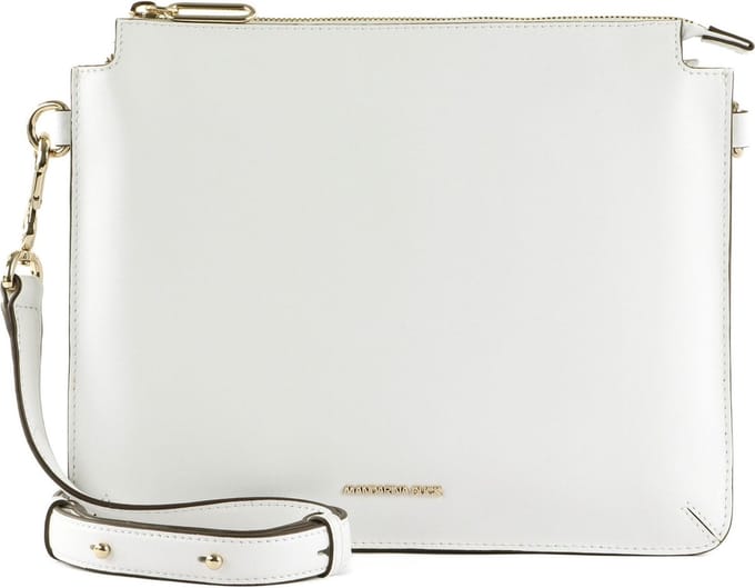 MANDARINA DUCK Leren Schoudertas Luna Crossover Optical White Wit