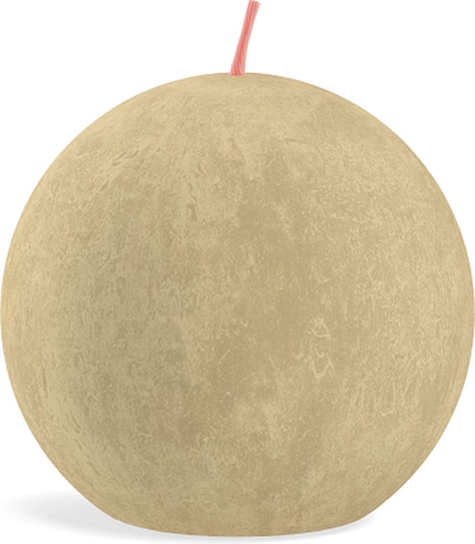 6 stuks Bolsius beige rustieke bolkaars Ø 76 mm (25 uur) Oat Beige