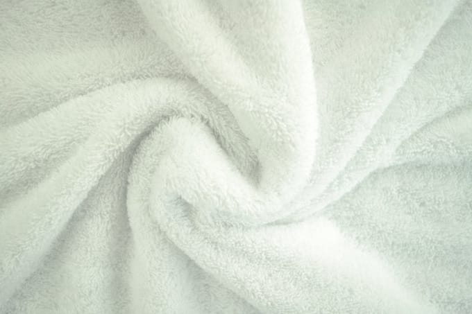 10 meter badstof - Wit - 90% katoen - 10% polyester