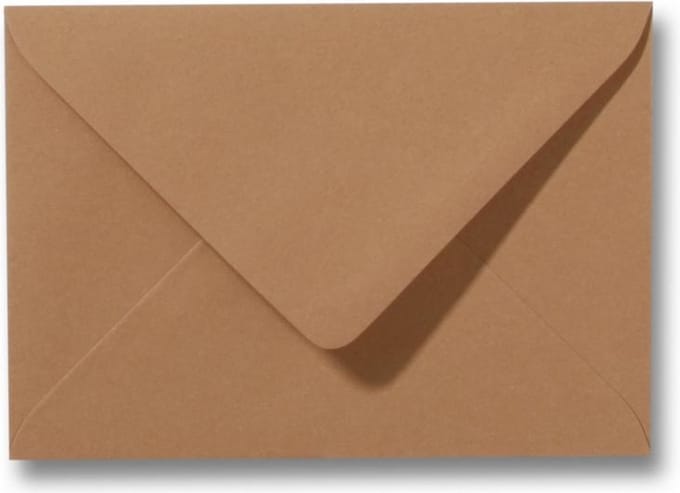 Envelop 9 x 14 Bruin, 100 stuks