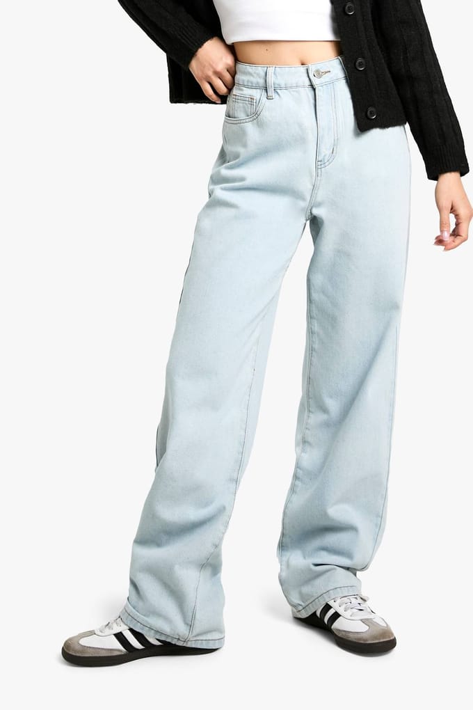 Dames Boohoo Basics Boyfriend Jeans | Bleach Wash | Maat: 6/32L