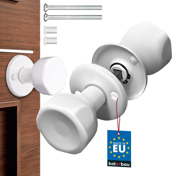 KOTARBAU Draaiknop voor deur - ZnAl - 45x45 mm - Wit