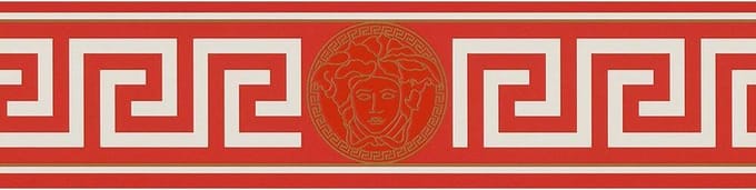 GRIEKSE BEHANGRAND - Goud Metallic Rood Wit - AS Creation Only Borders
