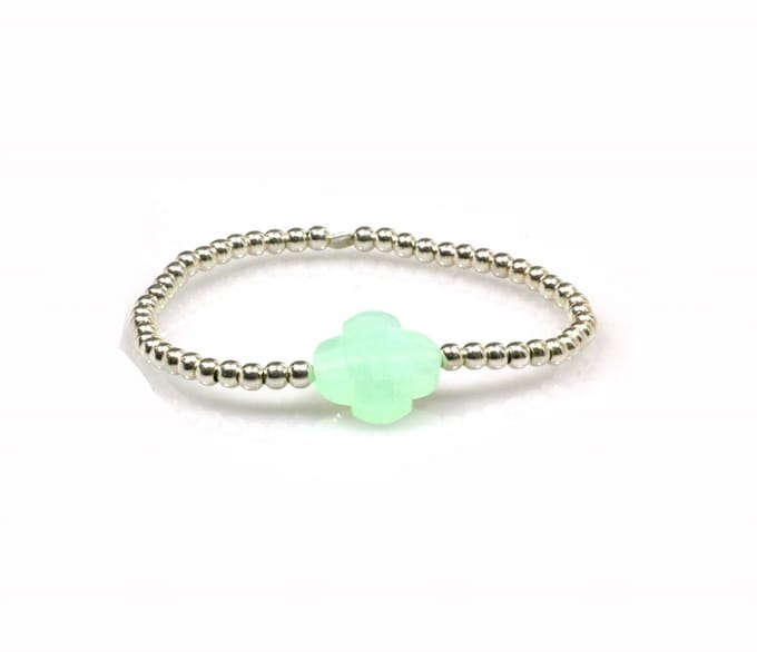 Heaven Eleven - 925 zilver met mintgroene bloem