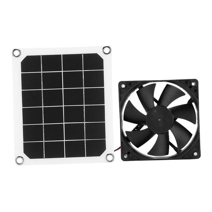 6V 10W Buiten Zonnepaneel Afzuigventilator USB Opladen voor Kas Kippenhok wit
