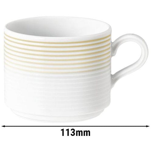 (6 stuks) SELTMANN WEIDEN Latte kop - 0,25 liter - Zandbeige Wit / Geel