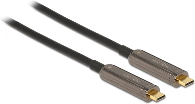 Delock 84103 USB-C-kabel USB Aansluitkabel USB-C stekker 10 m Zwart 4K UHD, Vergulde steekcontacten