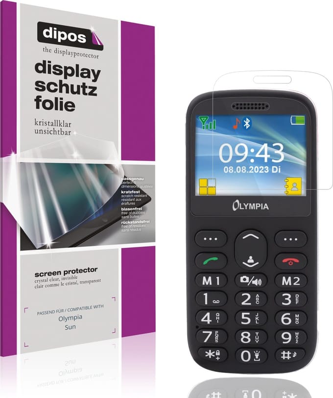 dipos – 4x Beschermfolie geschikt voor Olympia Sun | Krasbestendige & heldere Screenprotector Ultra-Thin