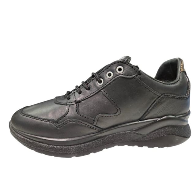 Grisport Zwarte Leren Dames Sneakers - Zwart - 37