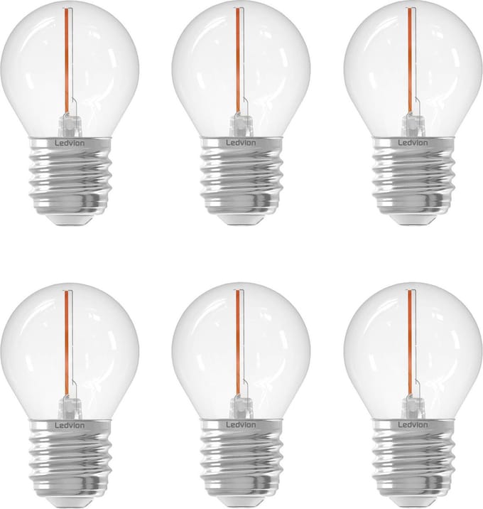 Ledvion - 6X E27 LED Lamp Helder - 1W - 2100K - 50L