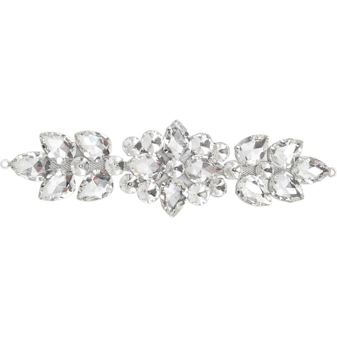 Kristalglas Strass Applicatie Exquise Schitterende Bloem Glas Strass Patch voor Kleding Bruidsjurk Wit wit