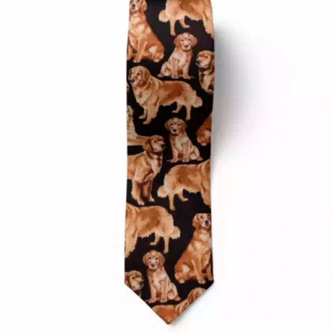 Stropdas-Honden-Bruin-Polyester - Charme Bijoux