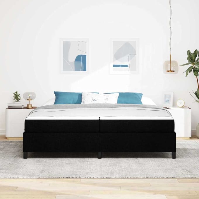vidaXL - Boxspring - bed - Zwart - 200 - x - 200 - cm - Stof
