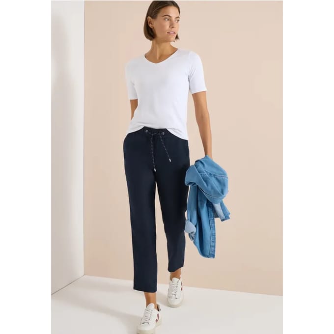 Slim Legs broek in causale pasvorm van linnen