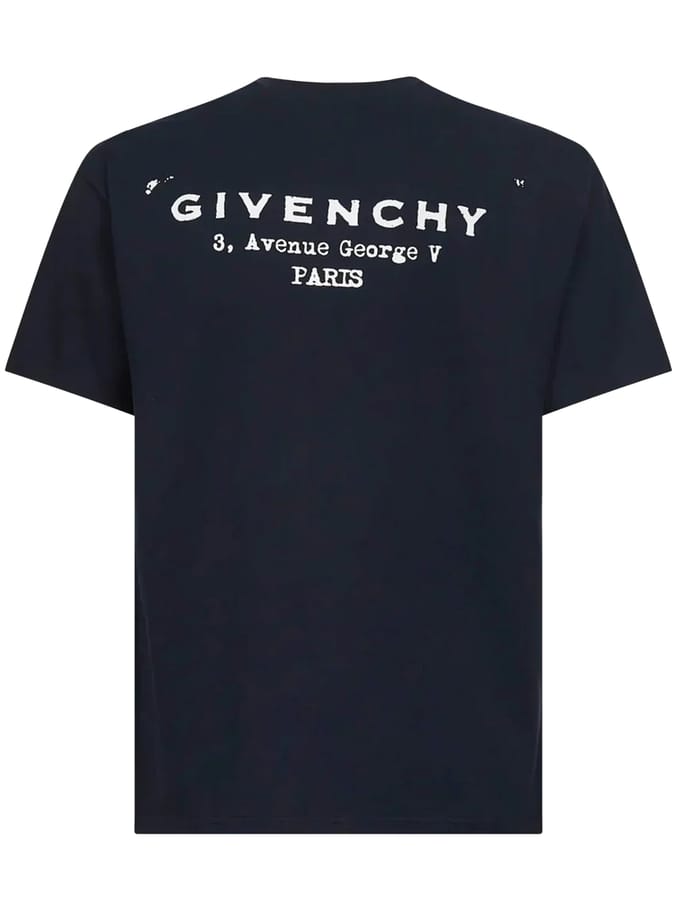 Stempelafdruk T-Shirt in Marineblauw