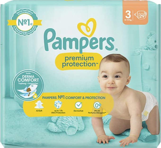 Pampers Luier Premium Protection Maat 3 Midi (6-10 kg), 29 Stuks
