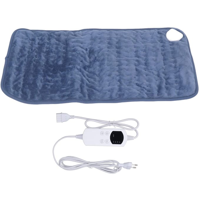 Coussin Chauffant Électrique Température Constante Garde au Chaud Coussin Chauffant en Velours Doux pour l'Hiver Gris EU bleu