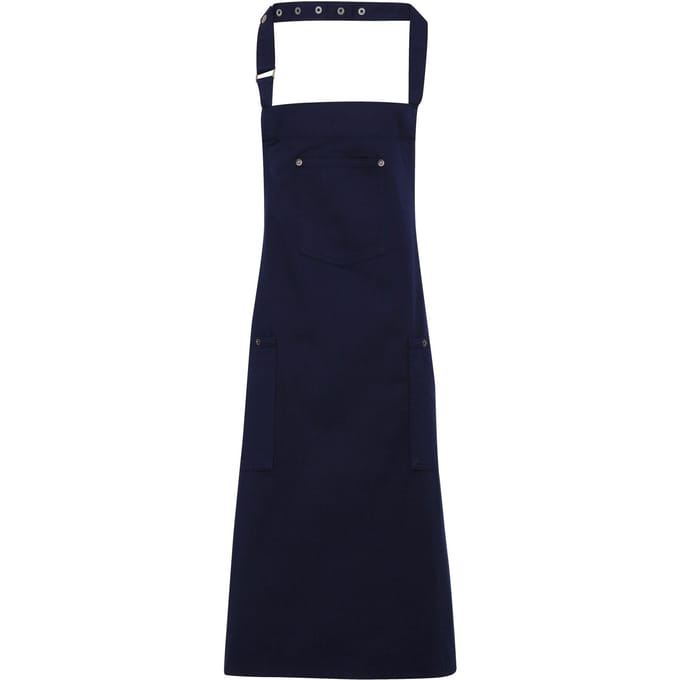 Premier Unisex Chino Cotton Bib Apron (Marine)