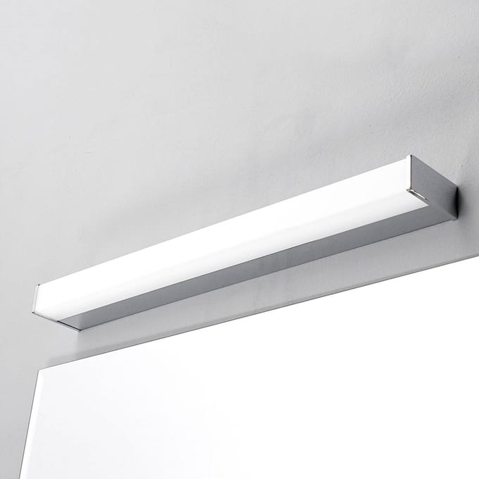 Lindby LED wandlamp Philippa, hoekig, 59 cm, chroom, IP44