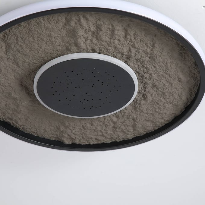 Searchlight LED plafondlamp Lumadisc, sterren-effect, zwart, Ø 41 cm