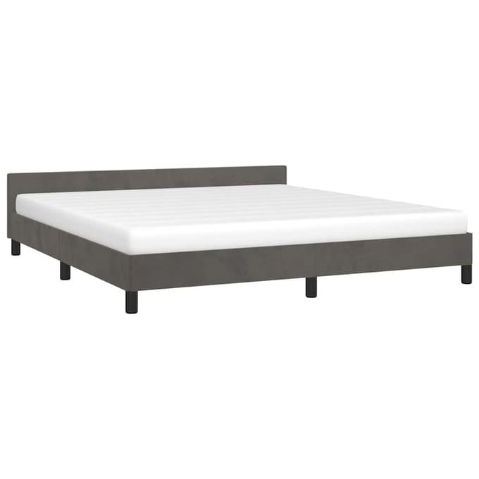 vidaXL - Bedframe - zonder - matras - 180x200 - cm - fluweel - donkergrijs
