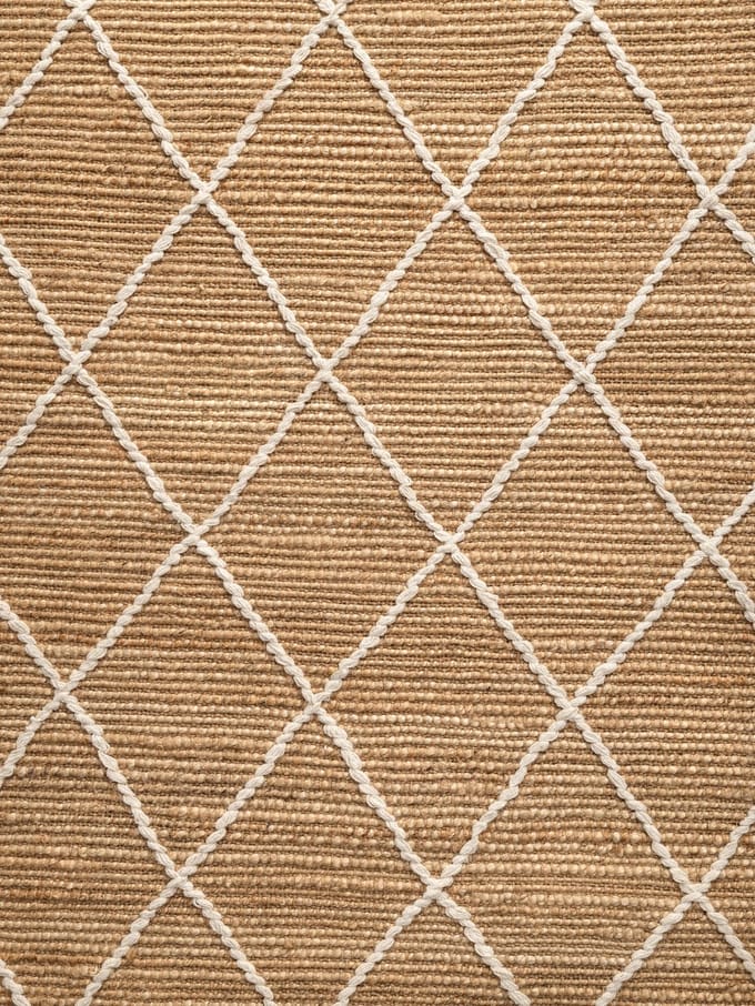 Flycarpets Laagpolig Vloerkleed Kunu Jute - Naturel / Goud / Wit 80x150 cm