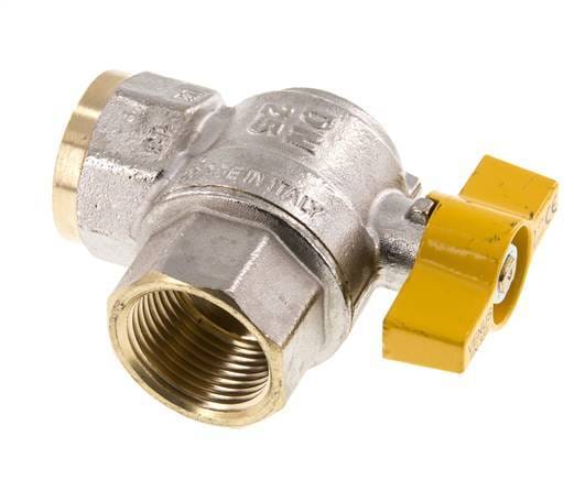 Rp 1 inch Gas 2-Weg Haakse Kogelkraan Messing - BL2BN-MAN-GA-100