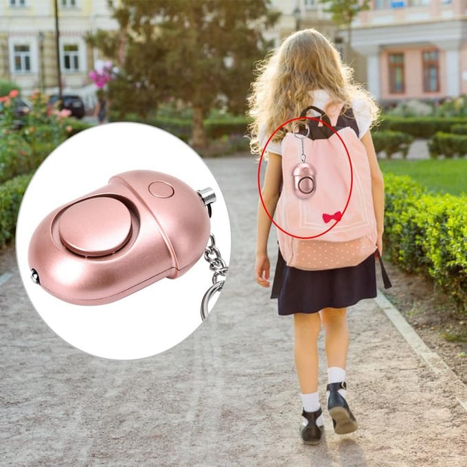 130db Persoonlijk Beveiligingsalarm Sleutelhanger Rosy Noodhulp Overleving Anti-verkrachtingssirene met LED gray