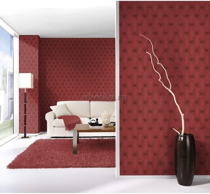 Rasch - Rasch Vliesbehang Rood - Vliesbehang - 52 x 1005 cm