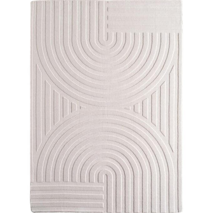Japandi Vloerkleed Art - Hoogpolig - Scandinavisch Design - 3D-Effect - Creme- 200x290 CM