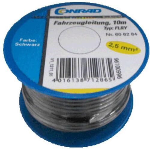 Conrad Components 606284 Voertuigkabel FLRY-B 1 x 2.50 mm² Zwart 10 m