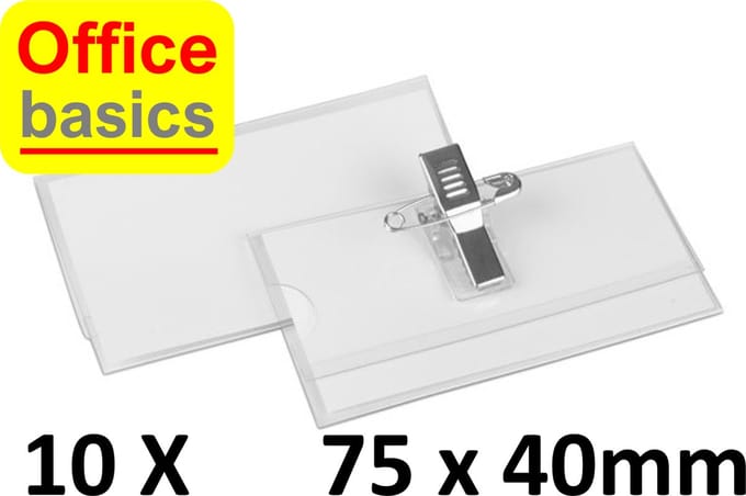 10 x Badge 75x40mm - combiclip