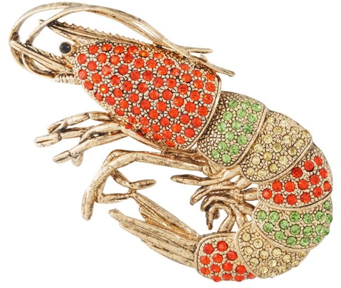 Garnalen broche - Multi - Dames broche - Gouden broche - Sierbroche - Goudlief