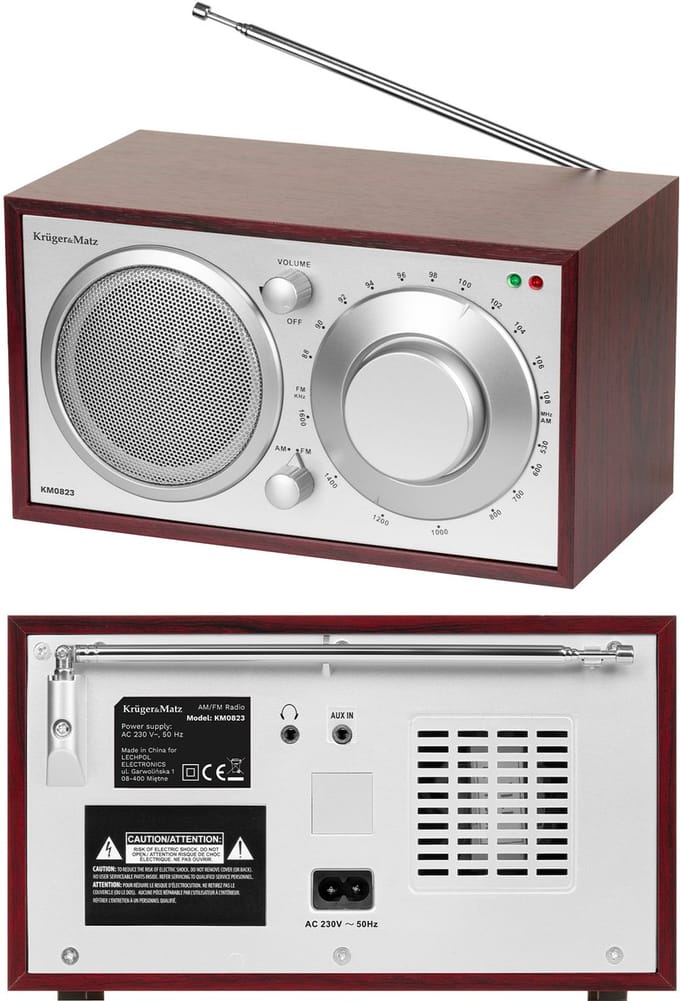 Krüger&Matz KM 823 - Keukenradio - AM/FM - Sterke Luidspreker - 3,5 mm AUX