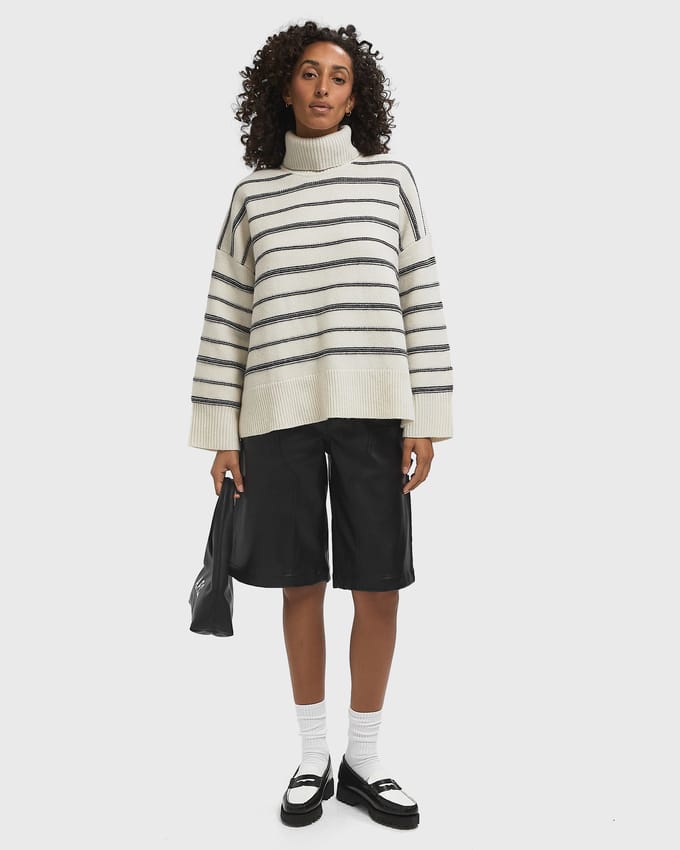 SAKEIKU STRIPE TURTLENECK 11250