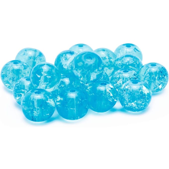 Sparkle glass beads, 8mm, Turquoise, 20pcs