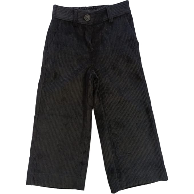 Monnalisa - Zwarte broek 0050 Velvet kost Larghe 17B407 2855