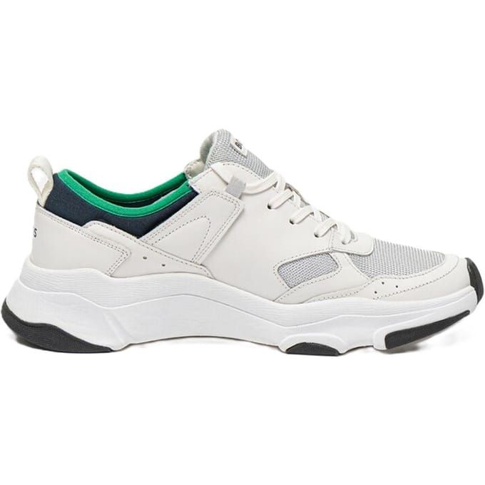 Hugo Boss Heren Asher Leren Hardlooptrainers (Wit)