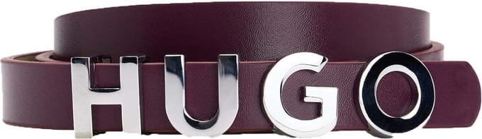HUGO Leren Riem Zula Leather Belt 1,5 cm W100 Purple Paars