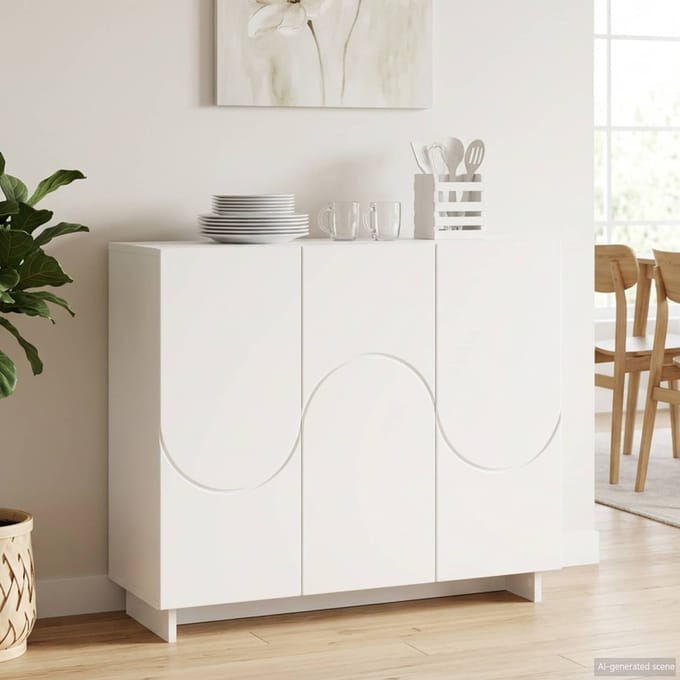 vidaXL - Dressoir - Wit - 85,5 - x - 31 - x - 75 - cm - Bewerkt - hout
