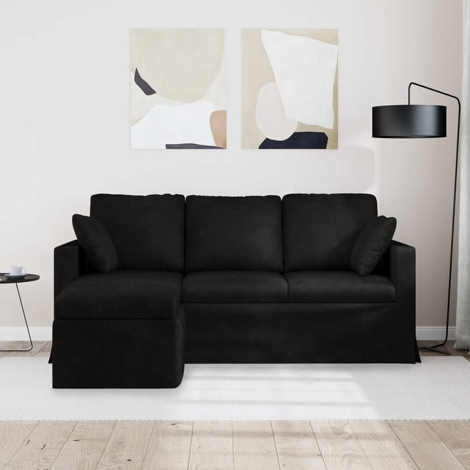 vidaXL - Bank - Zwart - 178 - x - 134 - x - 80 - cm - Fluweel